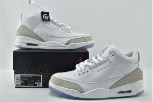 Air Jordan 3 Pure White 136064 111 Womens And Mens Shoes  
